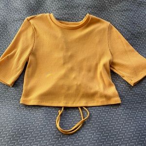 Cropped cutout back juniors sweater